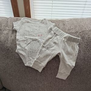 Carter's White Baby Onesie with Animal Print